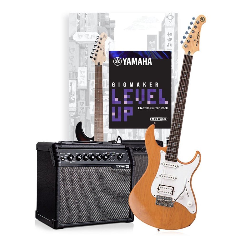 Yamaha GIGMAKER LEVEL UP - Yellow Natural Satin Electric Guitar Pack Electric Guitars Sky Music