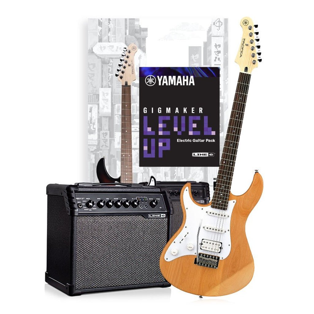 Yamaha GIGMAKER LEVEL UP - Yellow Natural Satin Left Handed Electric Guitar Pack Electric Guitars Sky Music