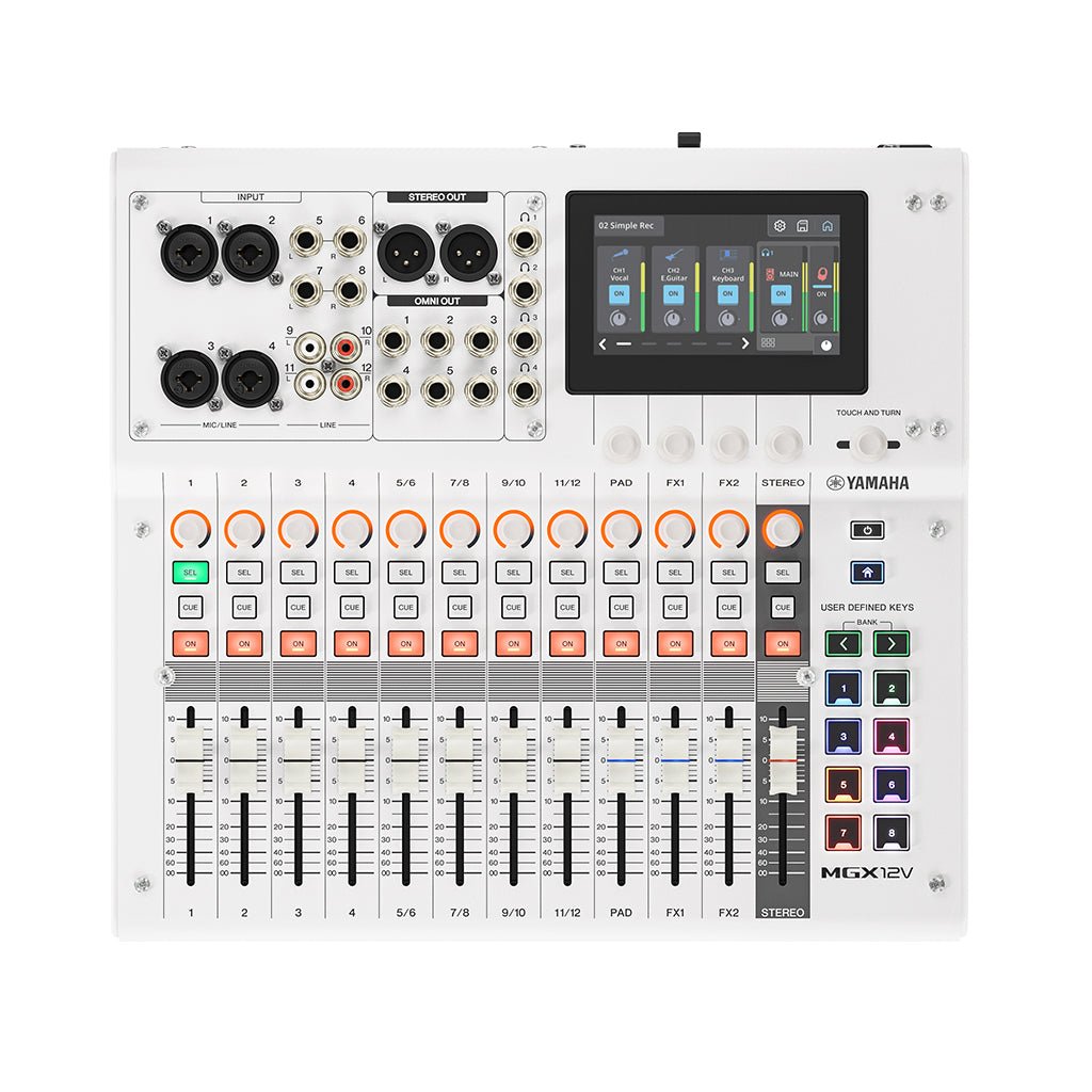 Yamaha MGX12V Digital Mixer w/Video Interface - White Mixers Sky Music