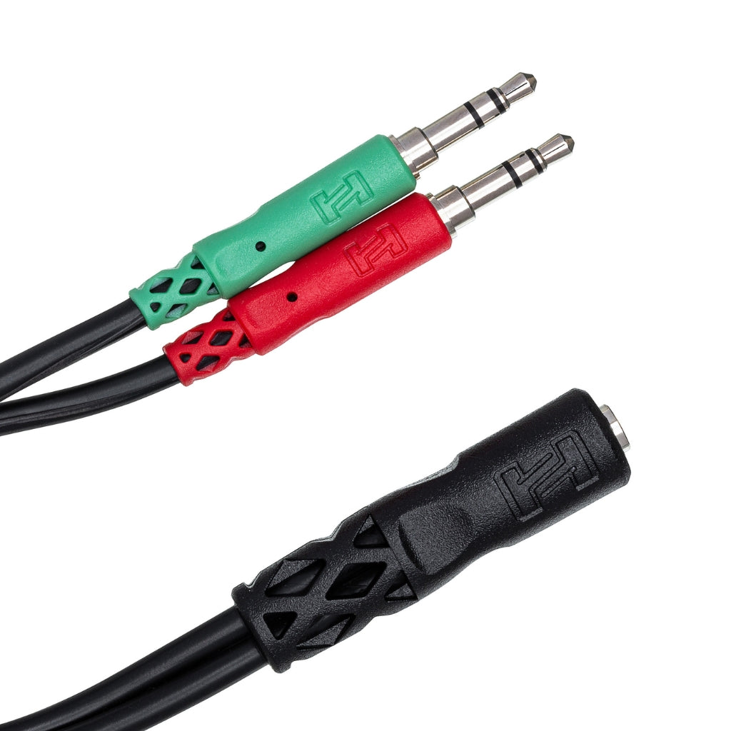 Hosa - 3.5 mm TRRSF to Dual 3.5 mm TRS - Headset/Mic Breakout Cable
