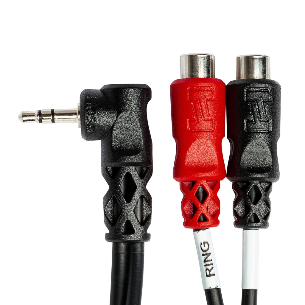 Hosa - Right-angle 3.5 mm TRS to Dual RCAF - Stereo Breakout