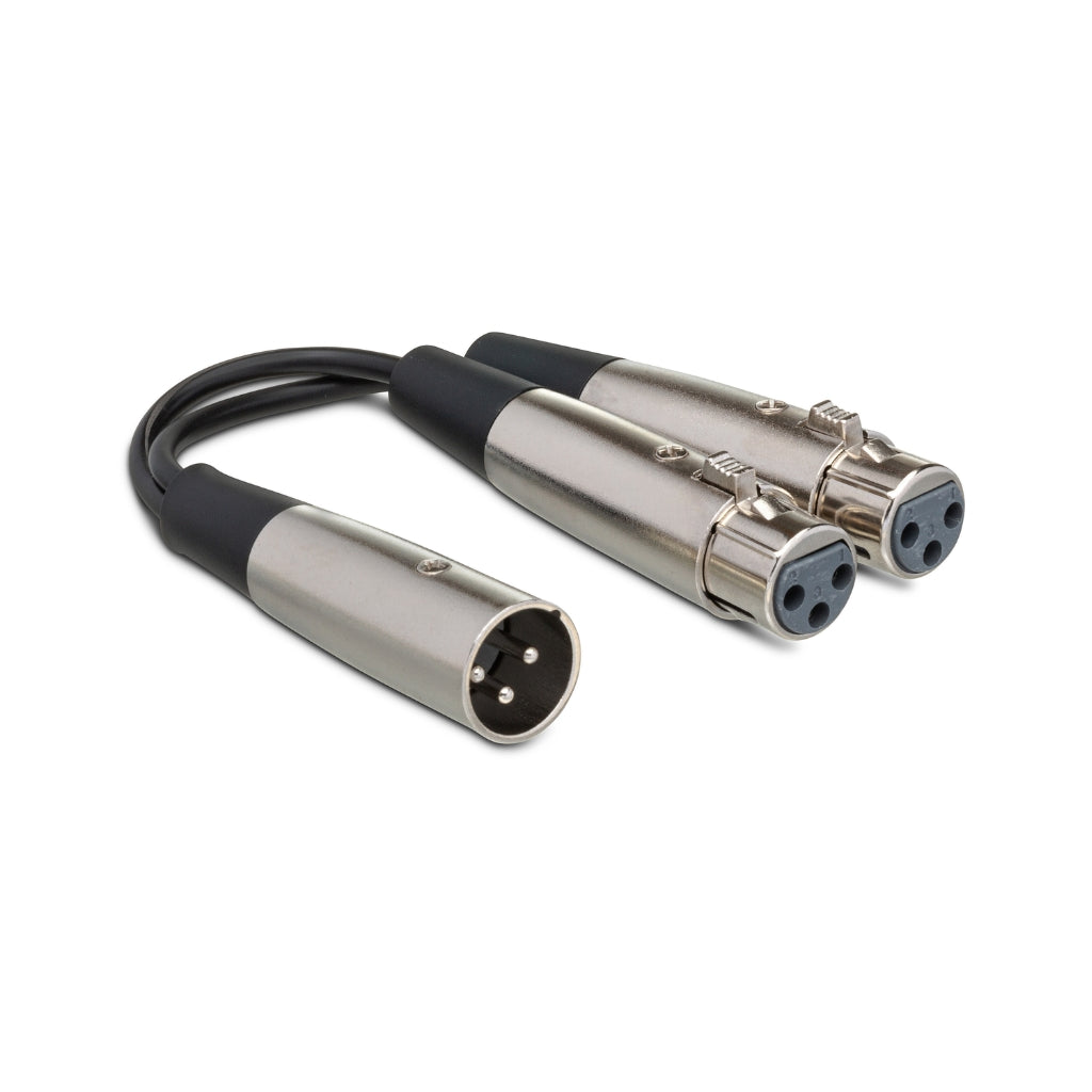 Hosa Technology - Dual XLR3F to XLR3M - Y Cable 6"
