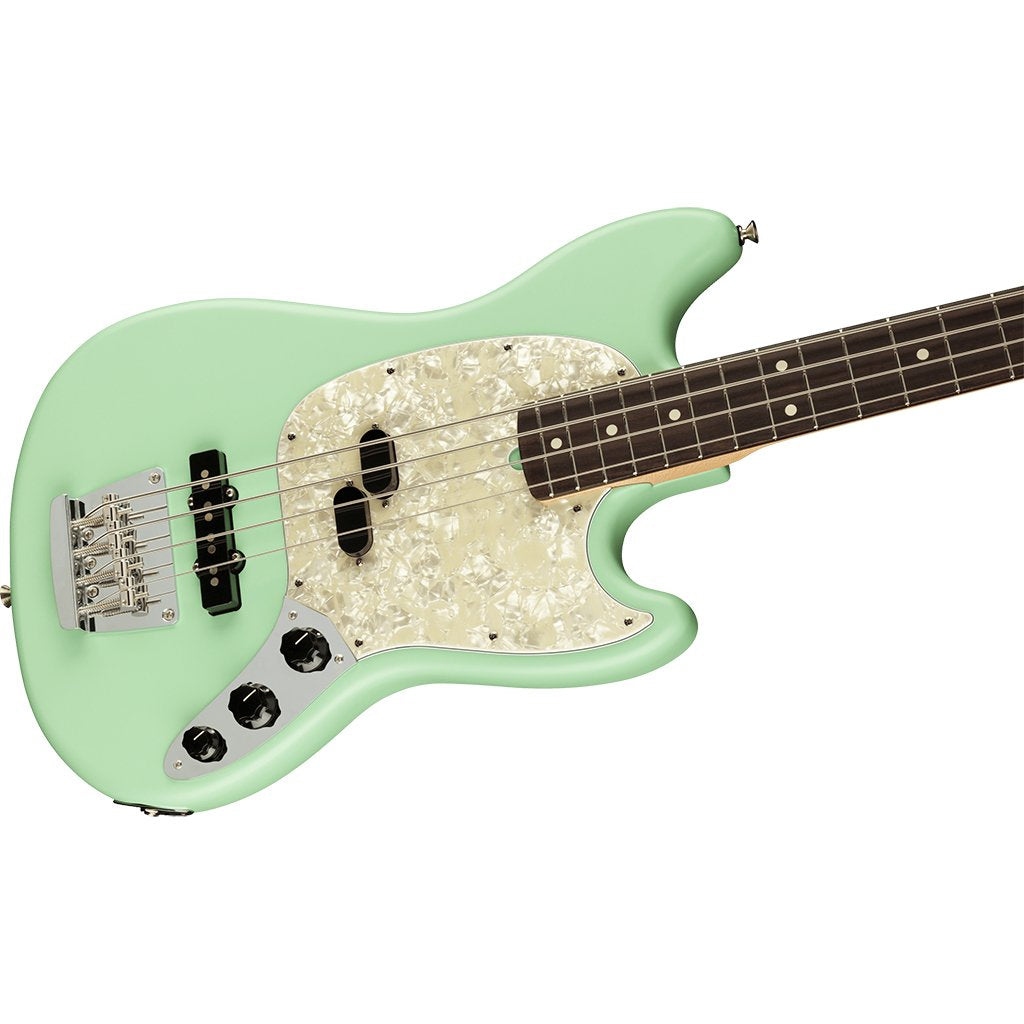 Fender American Performer Mustang Bass - Satin Surf Green - Rosewood Fretboard