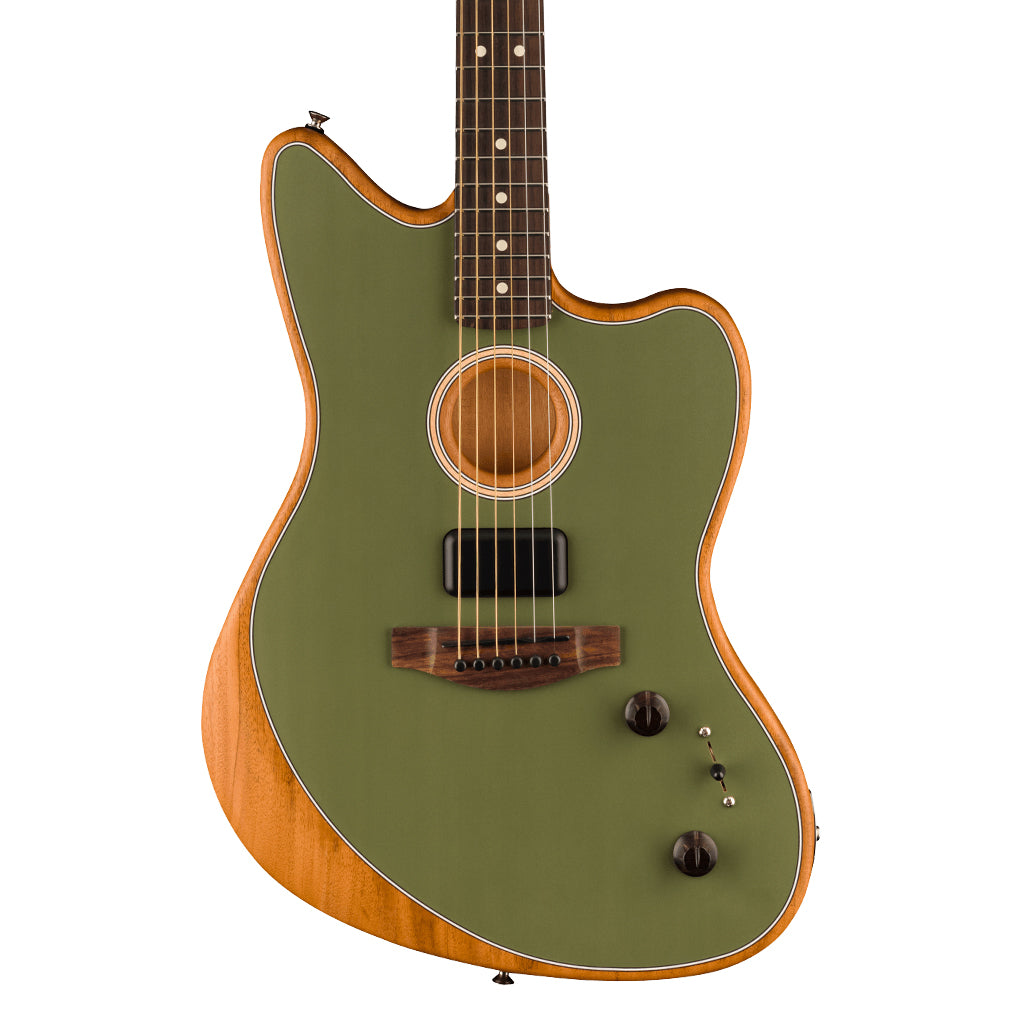 Fender Acoustasonic Player Jazzmaster Rosewood Fingerboard Antique Olive