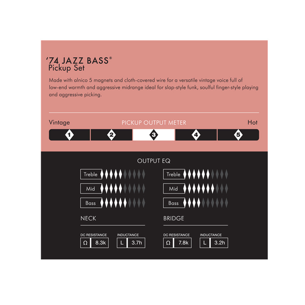 Fender Pure Vintage 74 Jazz Bass Pickup Set Black 2