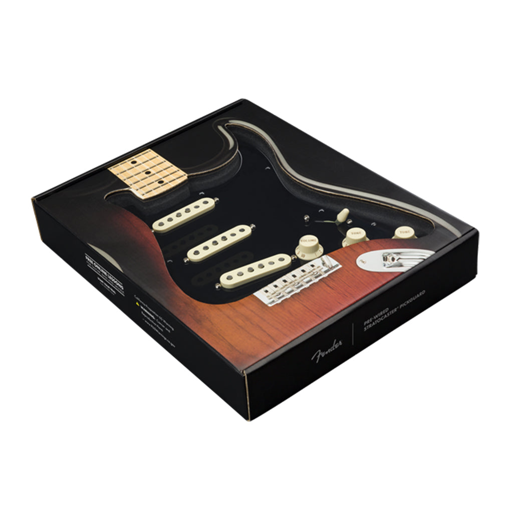 Fender Pre Wired Strat Pickguard Custom Shop Texas Special SSS Black 11 Hole PG