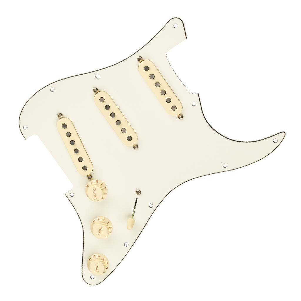 Fender Pre Wired Strat Pickguard Custom Shop Texas Special SSS Parchment 11 Hole PG