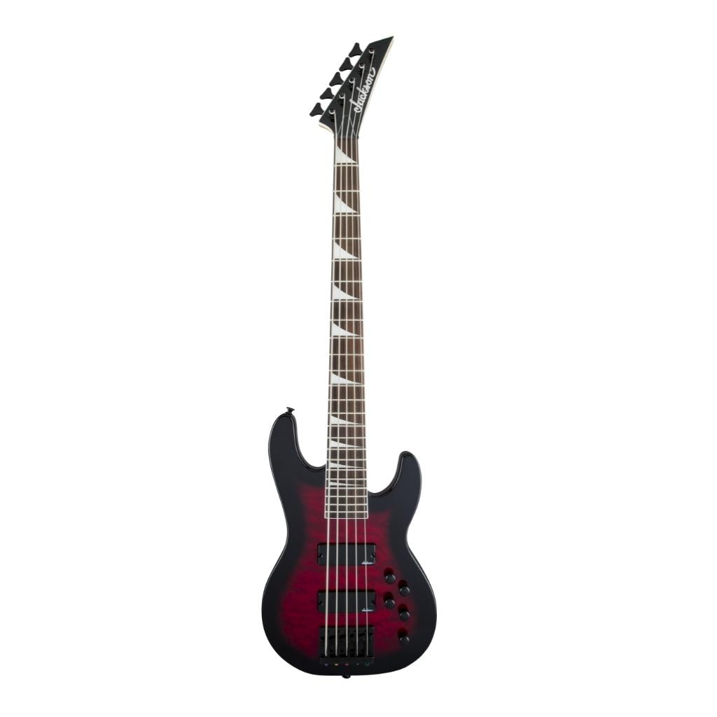 Jackson - JS Series Concert™ Bass JS3VQ, Amaranth Fingerboard - Transparent Red Burst-Sky Music