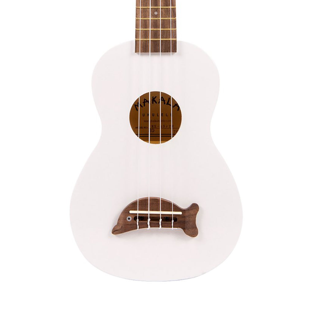 Makala Soprano Ukulele Dolphin Bridge - Solid Pearl White