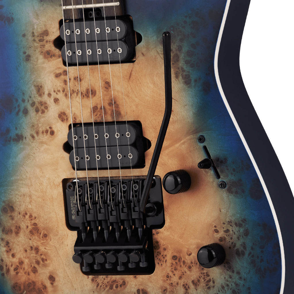 Jackson MJ Series Dinky DKRP Ebony Fingerboard Transparent Blue Burst