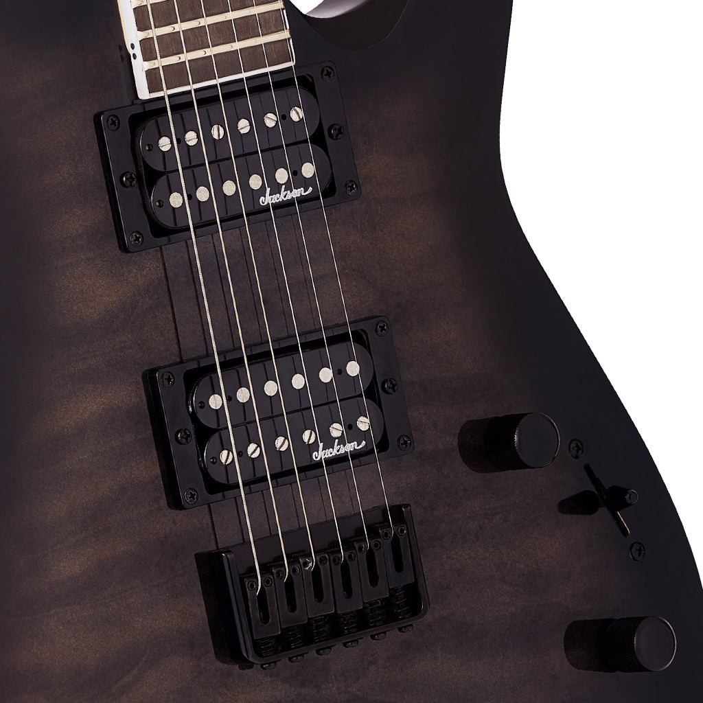 Jackson JS Series Dinky Arch Top JS32Q DKA HT Amaranth Fingerboard Transparent Black Burst