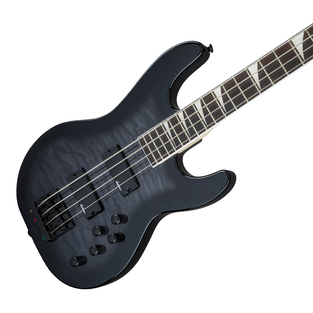 Jackson JS Series Concert Bass JS3Q Amaranth Fingerboard Transparent Black Burst