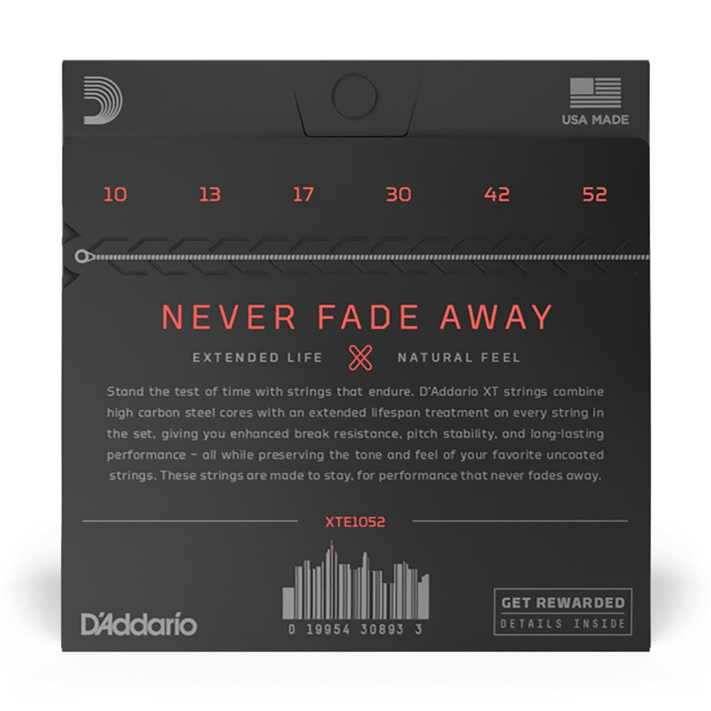 D'Addario - XTE1052 - Electric Guitar XT Light Top/Heavy Bottom 10-52 - Electric Guitar Strings