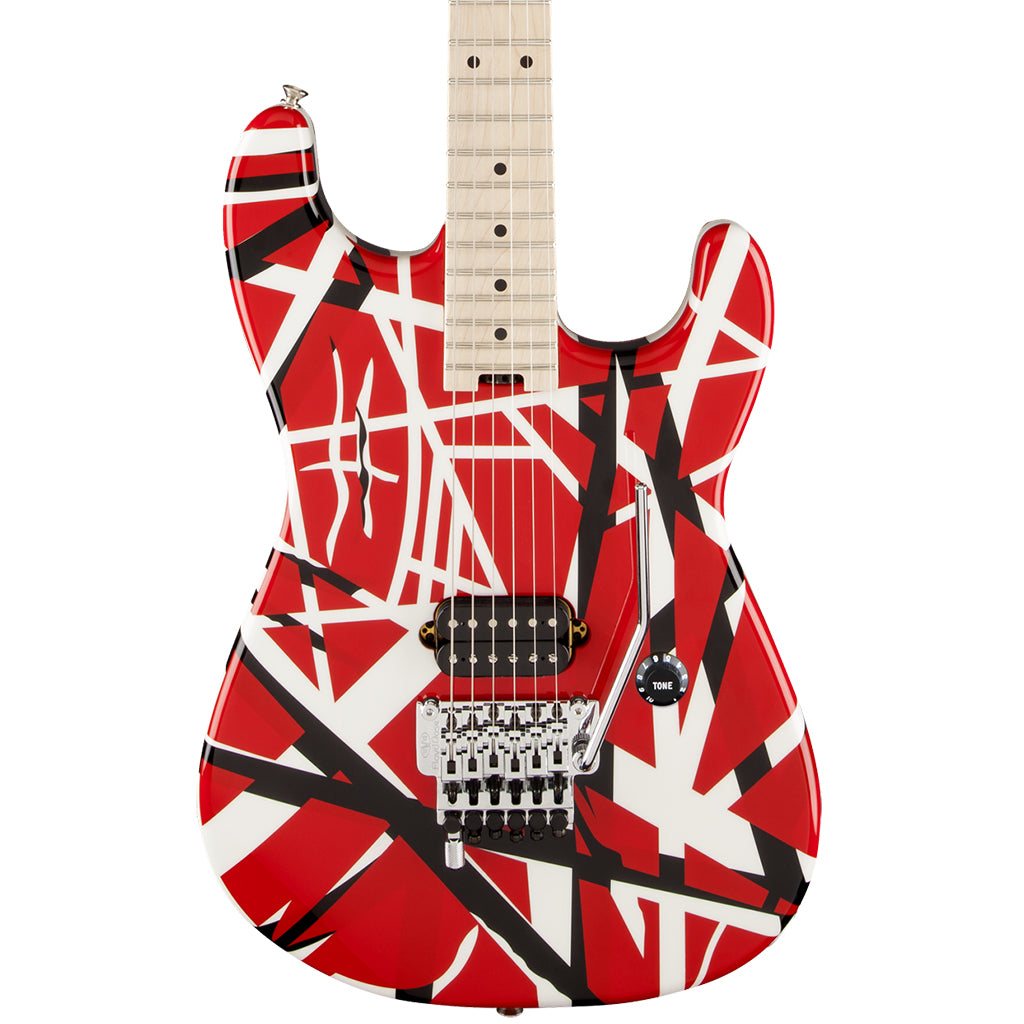 EVH Striped Series Red with Black Stripes Hero
