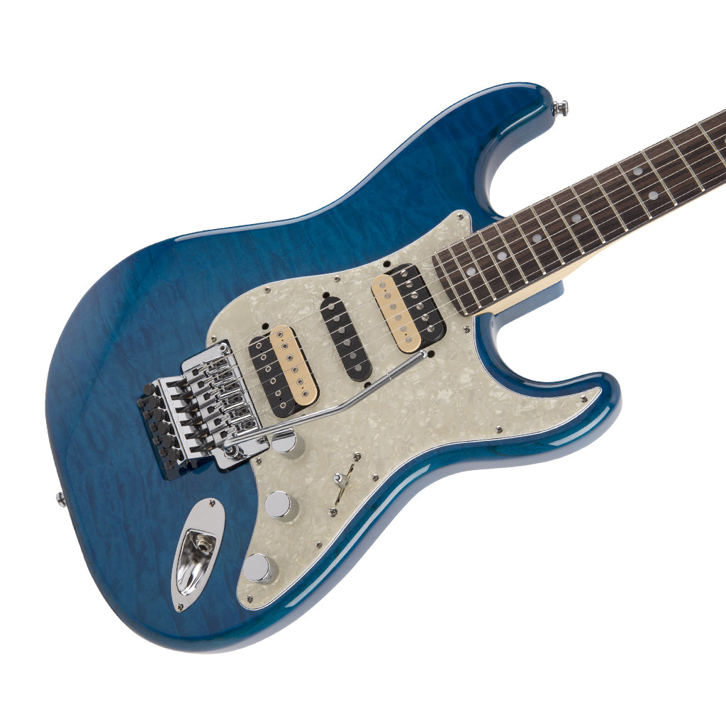 Fender Michiya Haruhata Stratocaster Rosewood Fingerboard Caribbean Blue Transparent