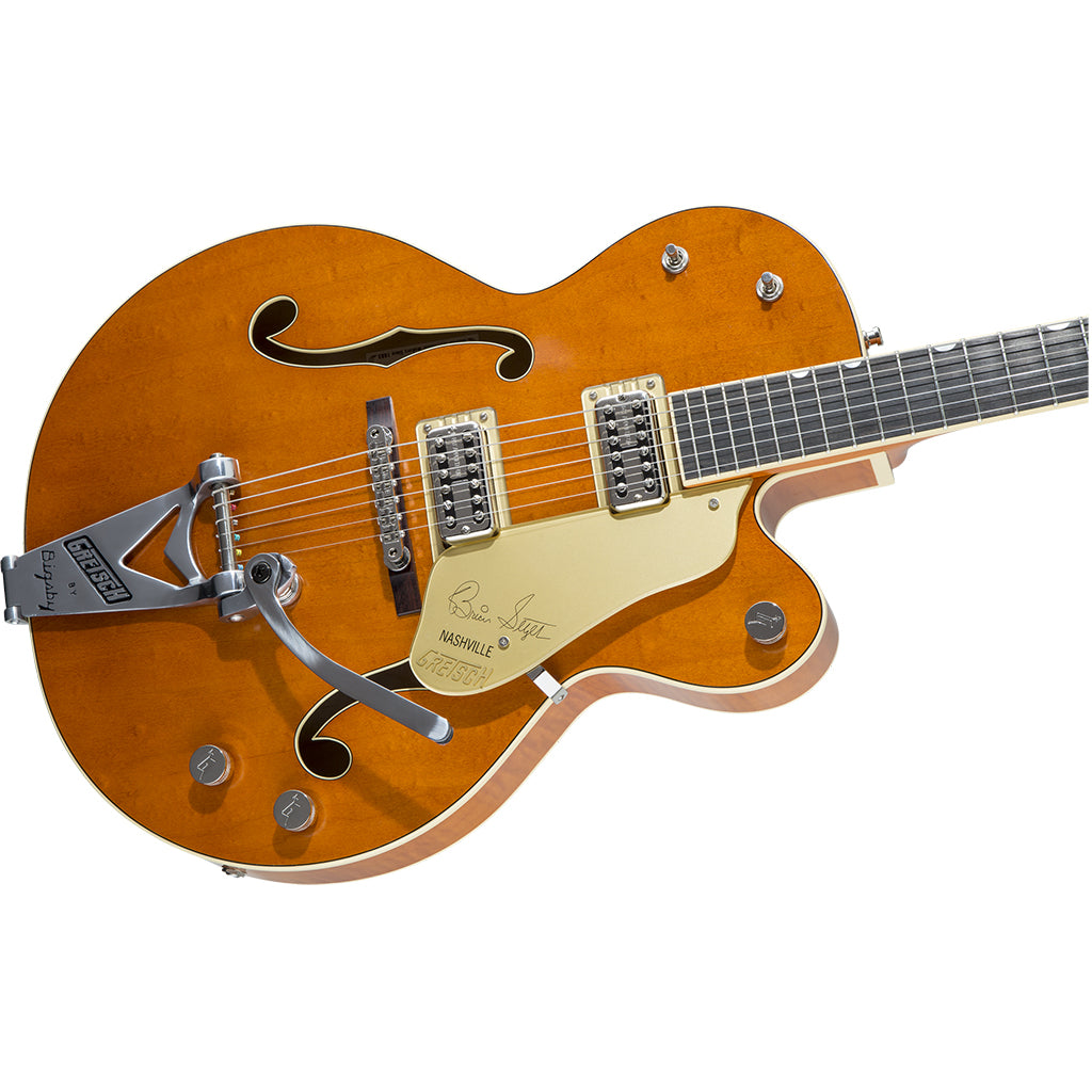 Gretsch - G6120T-BSSMK Brian Setzer Signature Nashville Hollow Body - 59 "Smoke" with Bigsby - Smoke Orange - Ebony Fingerboard-Sky Music