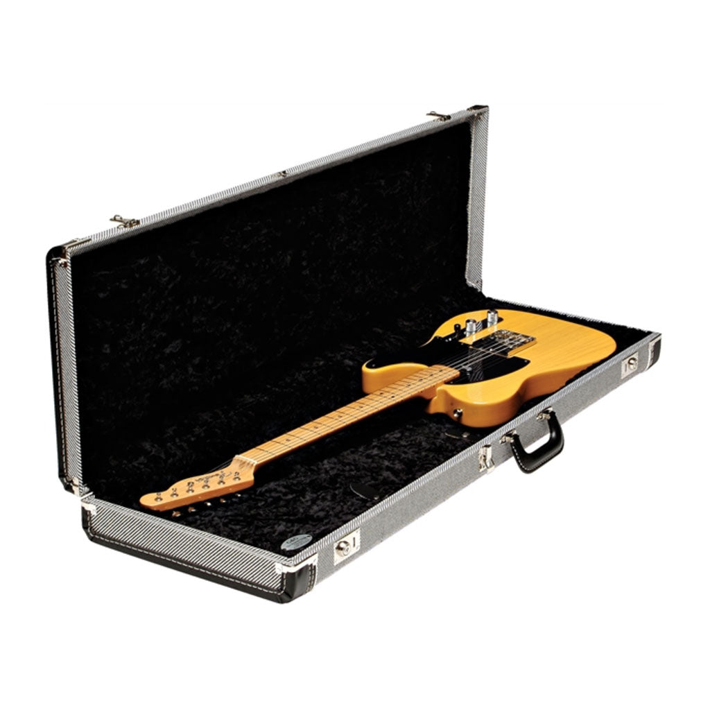 Fender - G&G Deluxe Strat®/Tele® Hardshell Case - Black Tweed with Black Interior