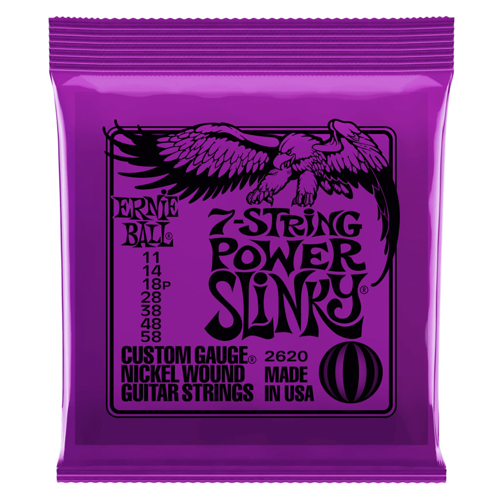 Ernie Ball E2620 Power Slinky 7 String 11 58 Guitar Strings Guitar Strings P02620