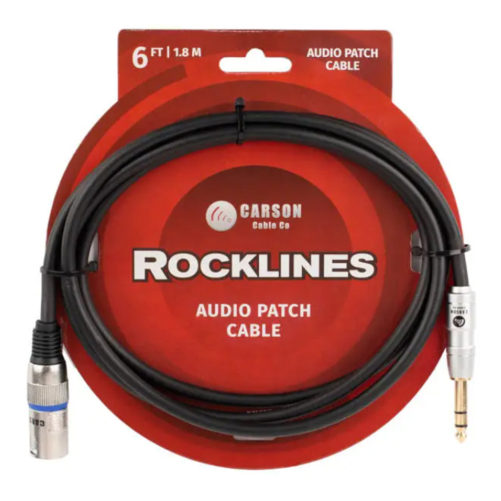 Rockline Audio Patch Cable 6ft XLR M to 1/4 M