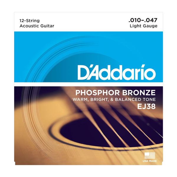 D&#39;addario EJ38 Phosphor Bronze 12 String 10-47-Sky Music
