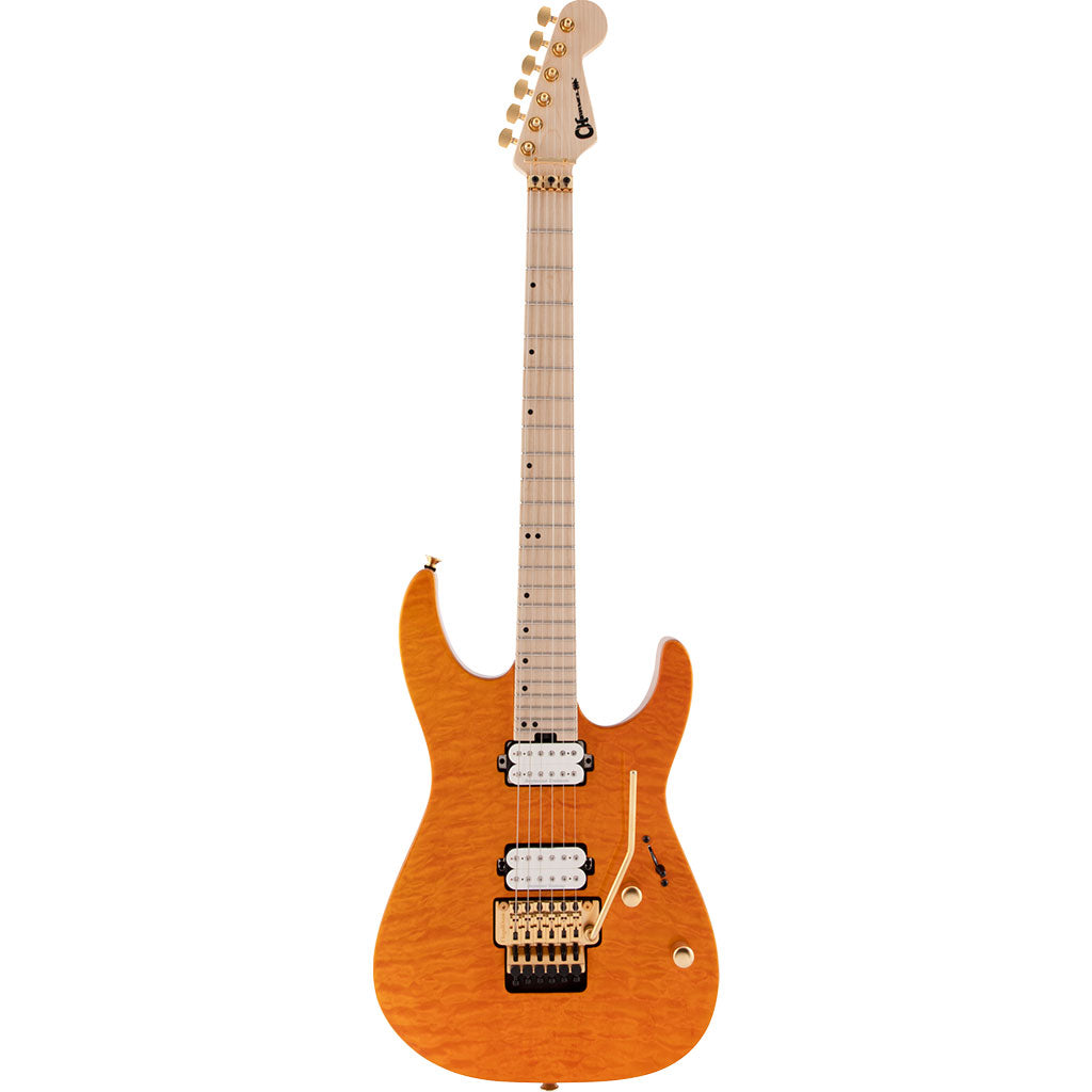 Charvel Pro-Mod DK24 HH FR M Mahogany with Quilt Maple - Dark Amber
