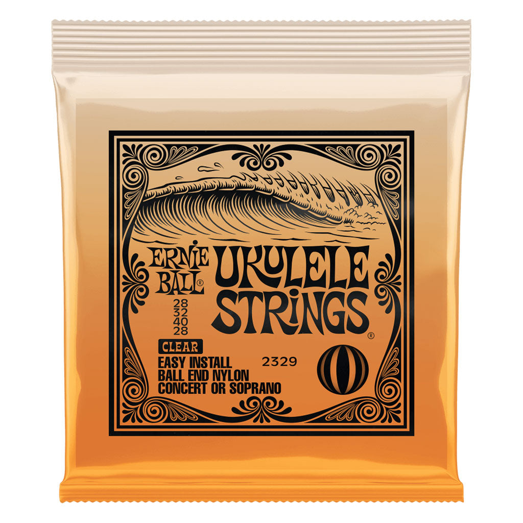 Ernie Ball Concert Soprano Ball End Ukulele Strings Clear Strings P02329
