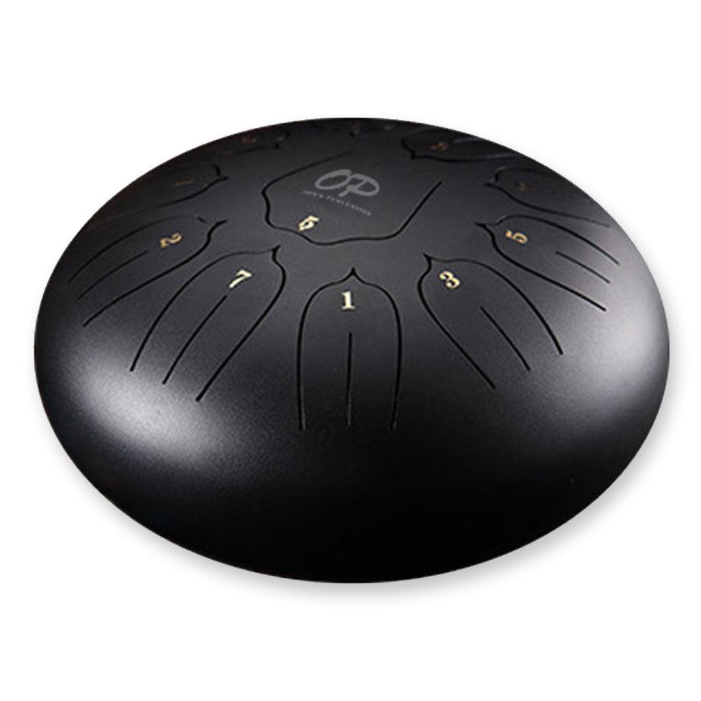 Opus - 12" Tongue Drum - C - Black - Lotus Patern