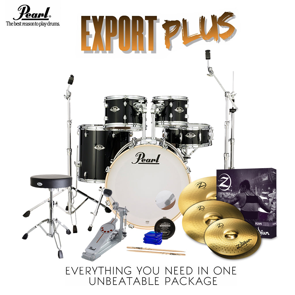 Pearl - Export EXX Fusion Plus - Drum Kit Package - Jet Black