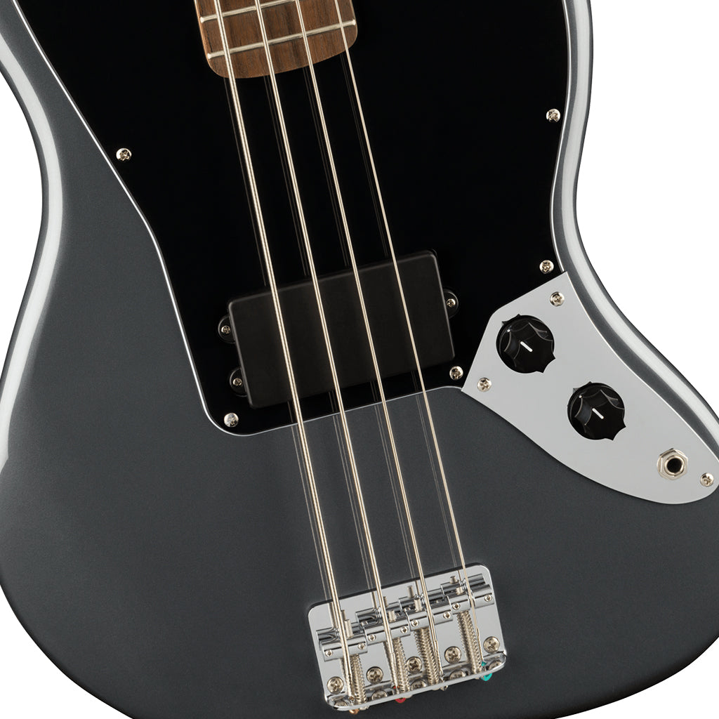 Squier Affinity Series Jaguar Bass H Laurel Fingerboard Black Pickguard Charcoal Frost Metallic