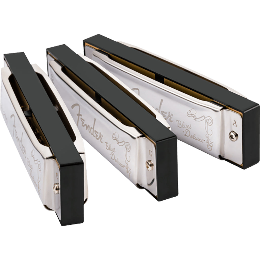 Fender Blues Deluxe Harmonica 3 Pack - Chrome