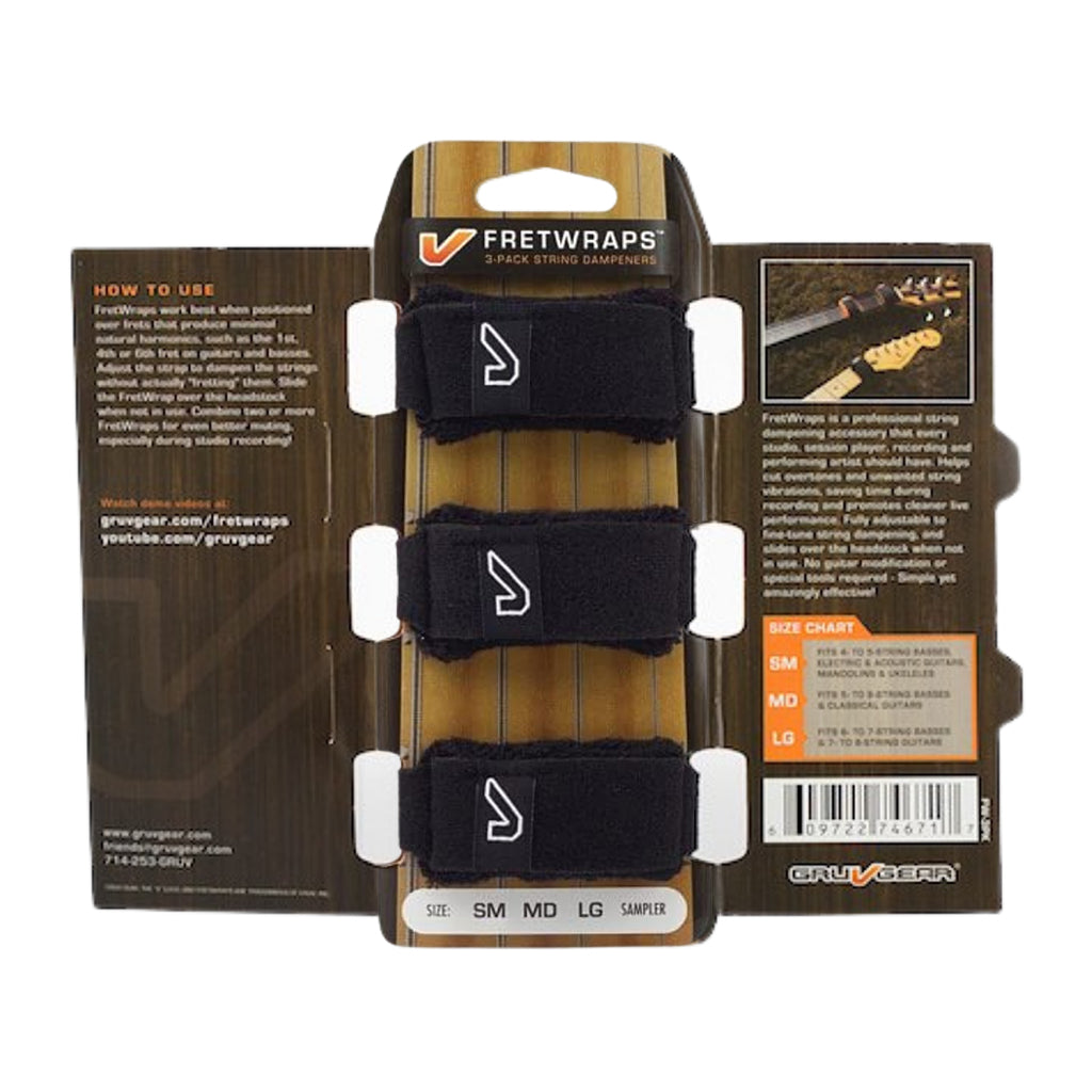 Gruv Gear Fretwraps 3 Pack Black Medium