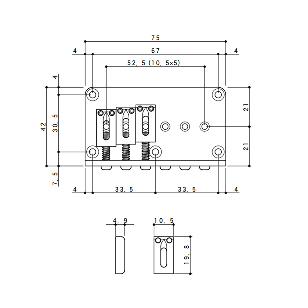 Gotoh GTC101 Stratocaster Style Black Bridge