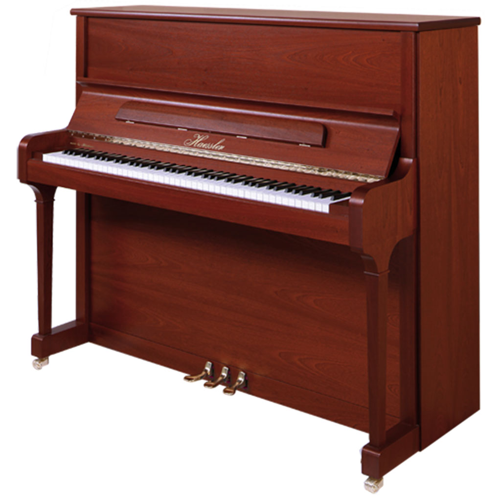 Haessler - H124 Upright Piano - Dark Mahogany-Sky Music