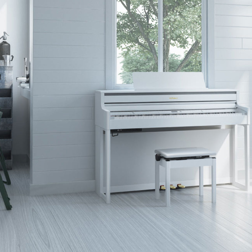 Roland HP702 Digital Piano & Stool White