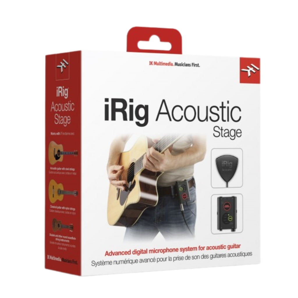 IK iRig Acoustic Stage Advanced Digital Microphone System for Acoustic Guitar 32 bit Preamp DSP
