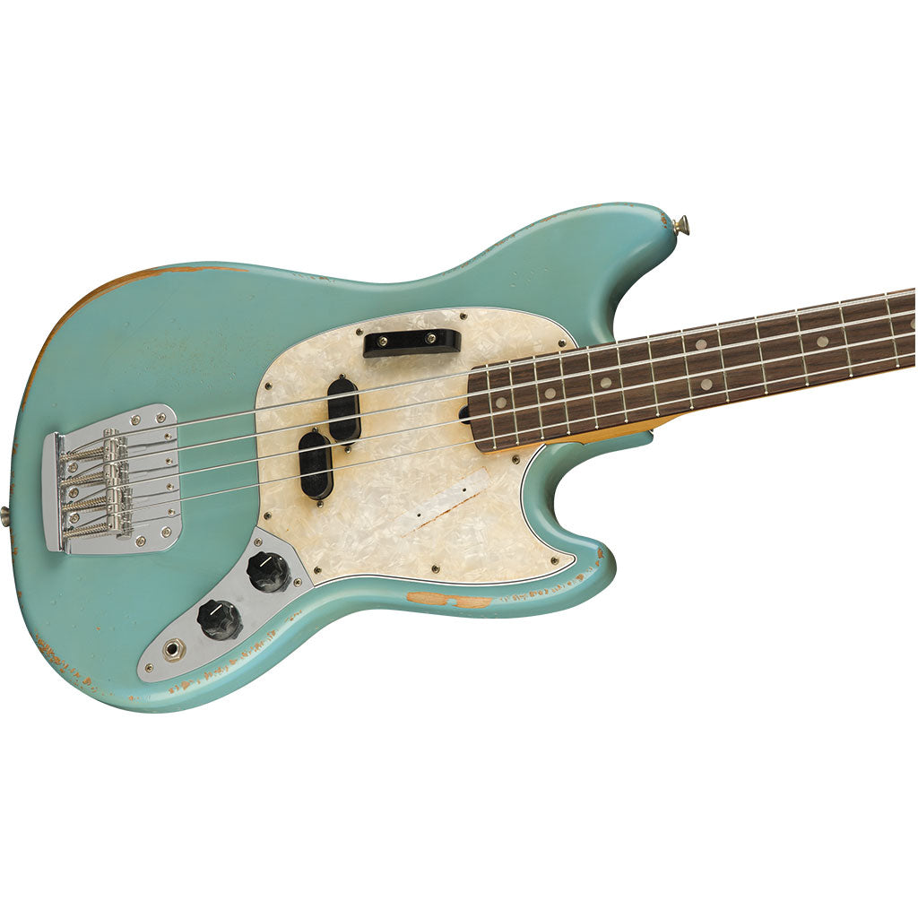 Fender JMJ Road Worn Mustang Bass - Faded Daphne Blue