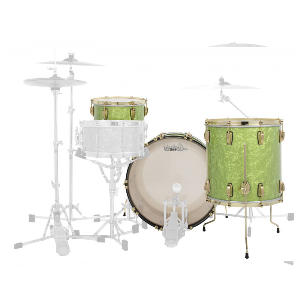Ludwig - 110th Anniversary Classic Maple KIT - Emerald Green Ripple with Brass HW - 13, 16, 22