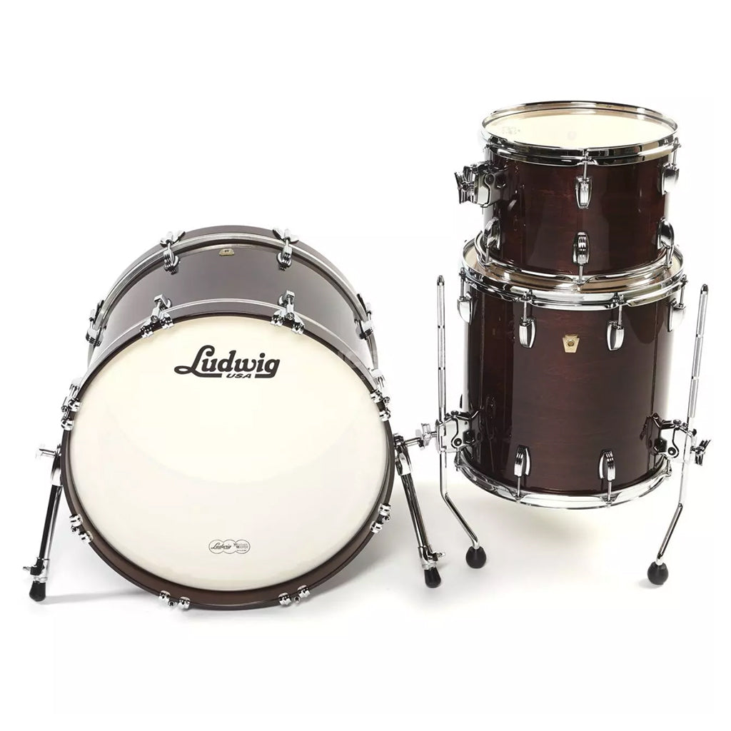 Ludwig Classic Maple 20&quot; Downbeat 3-Piece Shell Pack - Mahogany Stain