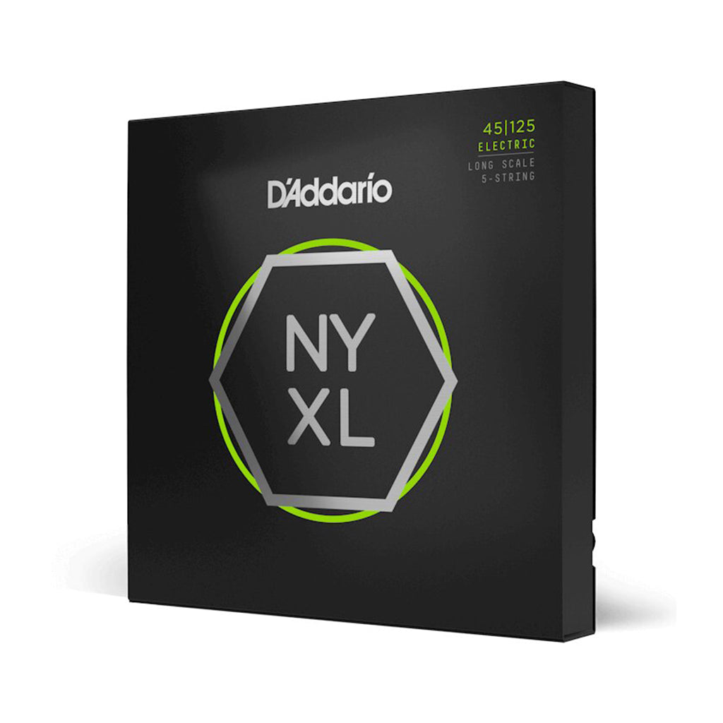 D'Addario - NYXL45125 - Nickel Wound Bass Guitar Strings, 5-String Lt Top / Med Btm, 45-125, Long Scale