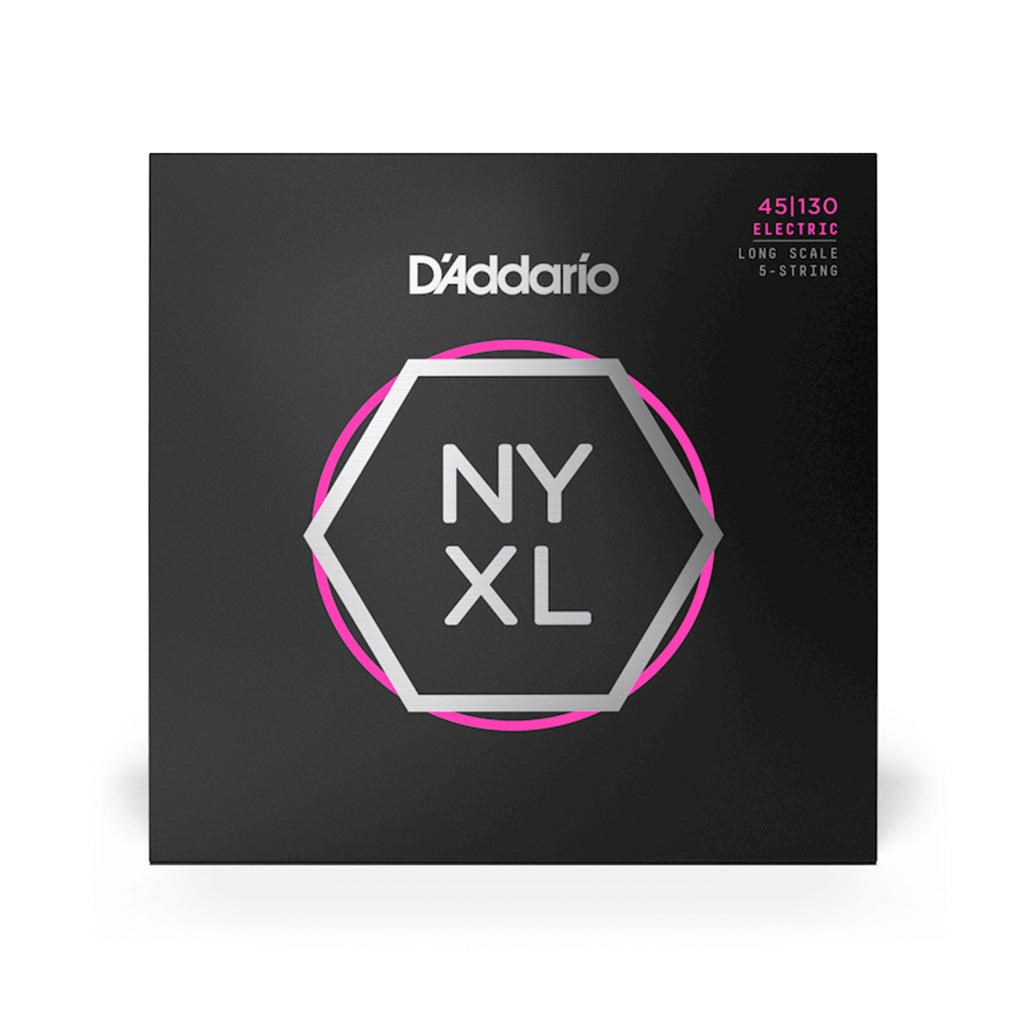 D'Addario - NYXL45130 - Nickel Wound Bass Guitar Strings, 5-string Regular Light, 45-130, Long Scale