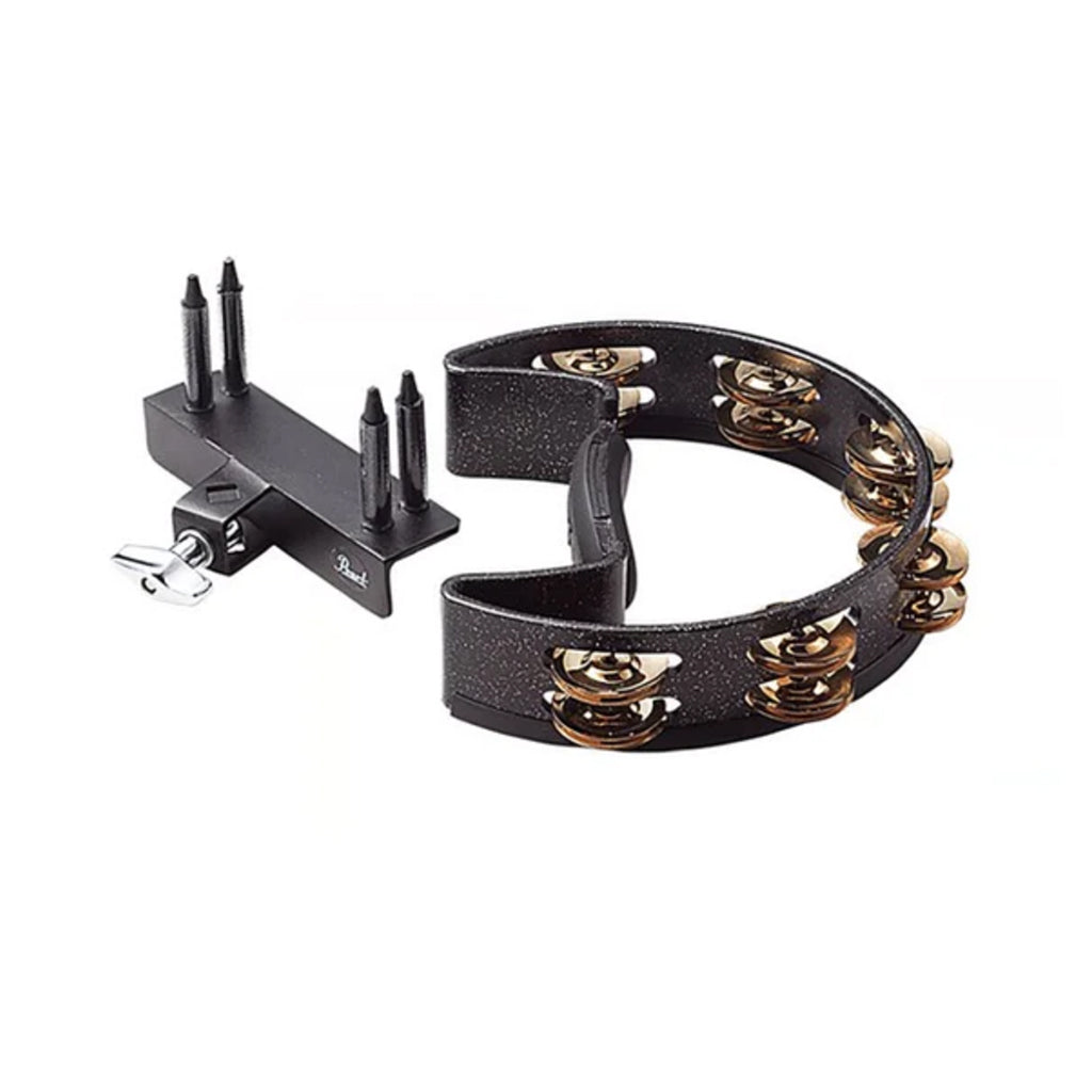 Pearl Quick Draw Tambourine Gold Jingles with Quickmount Holder - X Model