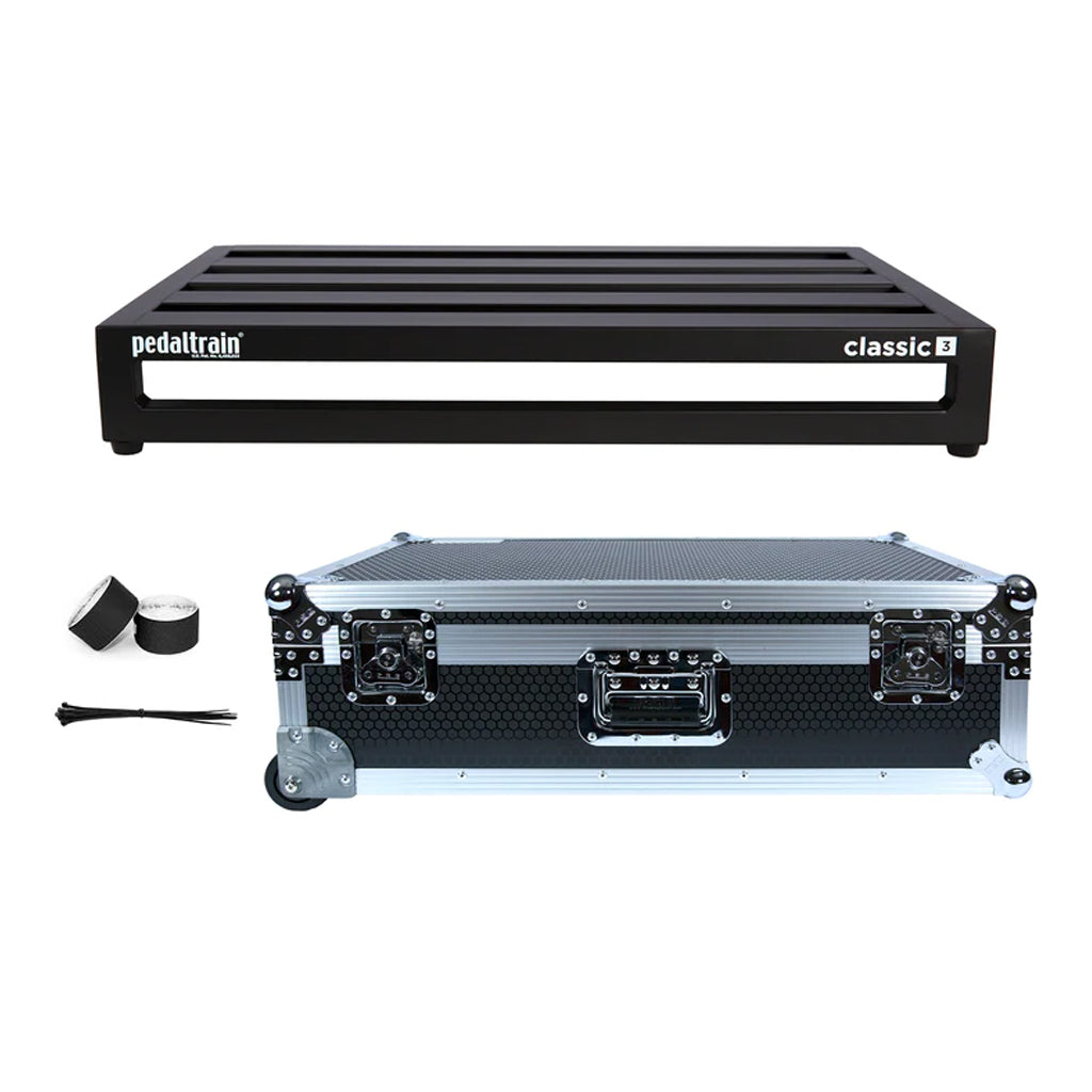 Pedaltrain Classic 3 with Wheeled Tour Case in Black Honeycomb Finish