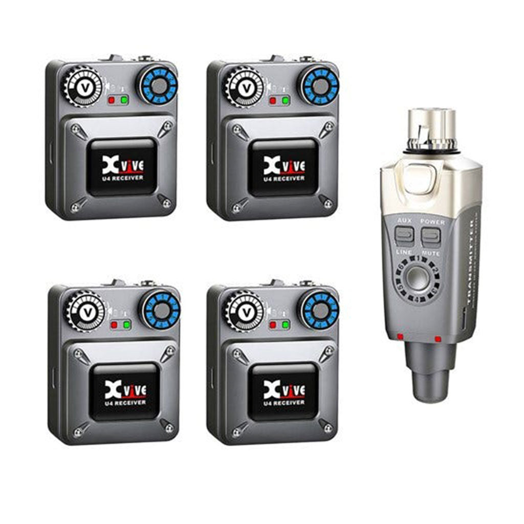Xvive U4R4 In Ear Monitor System - 4 Receiver