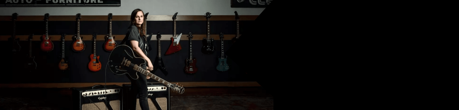 Epiphone have just announced their latest collaboration with Emily Wolfe on her new signature Sheraton Stealth guitar. - Sky Music