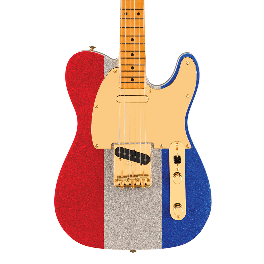Fender Limited Edition Buck Owens Telecaster with Maple Fingerboard Red Silver and Blue Sparkle