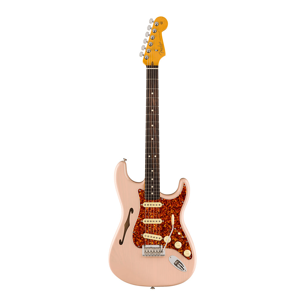Fender - Limited Edition American Professional II Stratocaster® Thinline - Rosewood Fingerboard Transparent Shell Pink