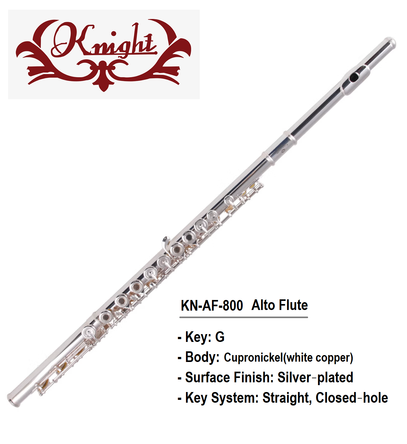 Knight Alto Flute AF-800, Key of G with Case