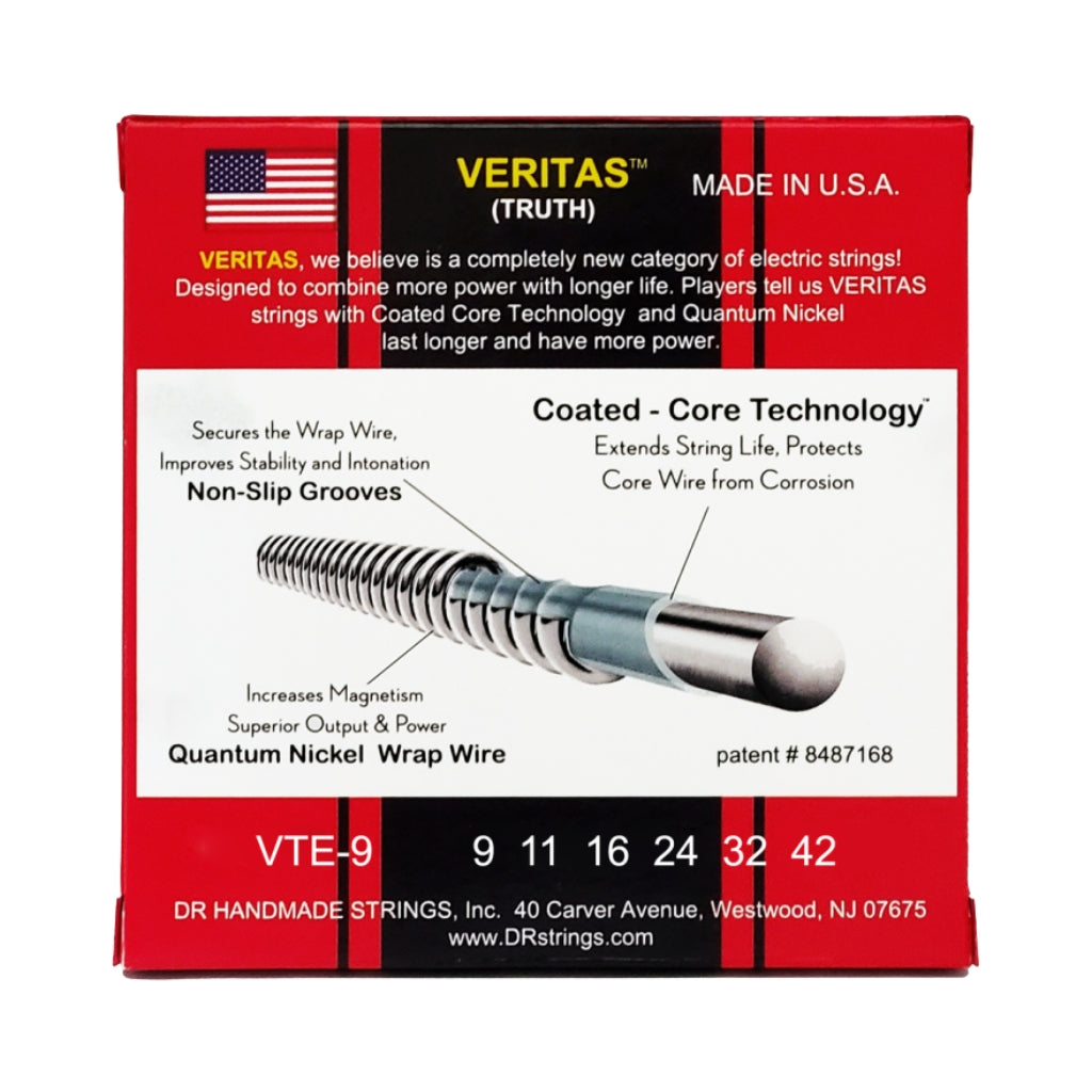 DR - Veritas Coated Core Technology Electric Guitar Strings -  Light 9-42