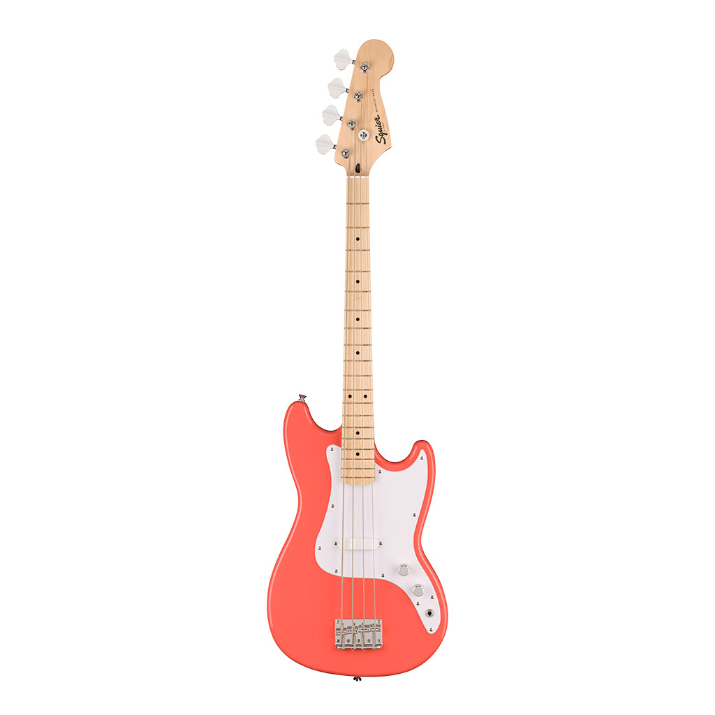 Squier Sonic™ Bronco™ Bass - Maple Fingerboard - White Pickguard - Tahitian Coral