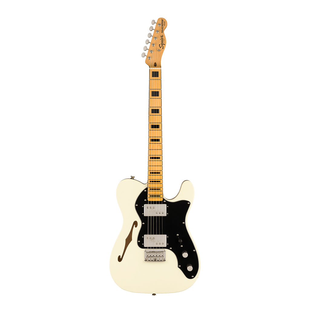 Squier FSR Classic Vibe 70s Telecaster Thinline Maple Fingerboard with Blocks and Binding Black Pickguard Olympic White